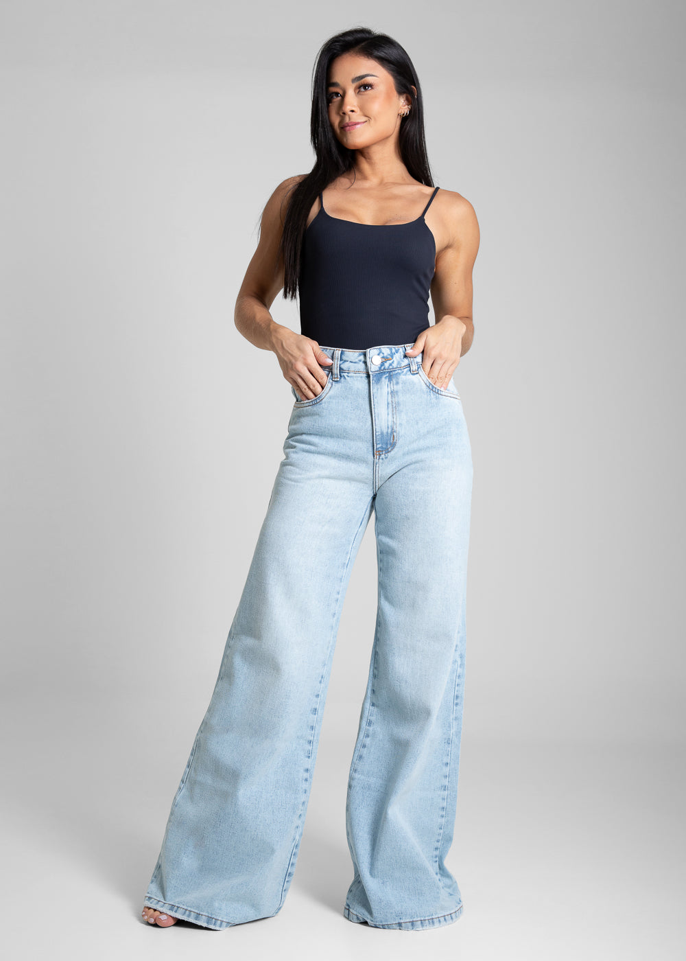 Calça Jeans Sawary Super Wide Leg - 281940 AZUL
