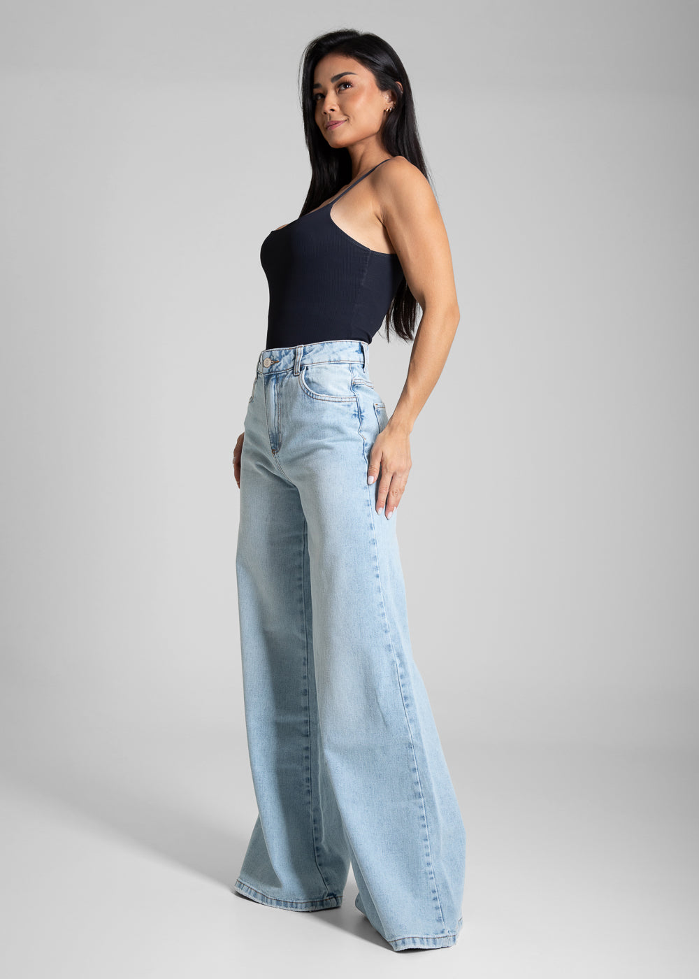 Calça Jeans Sawary Super Wide Leg - 281940 AZUL