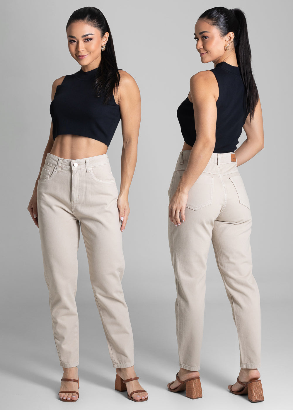 Calça Sarja Sawary Mom - 281946 BEGE