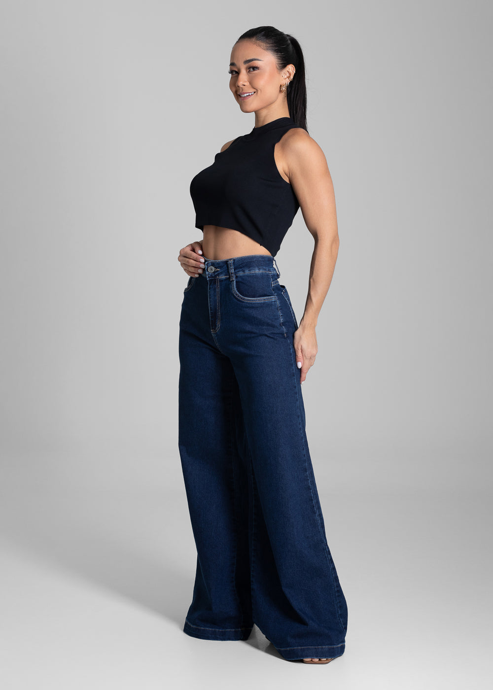 Calça Jeans Sawary Super Wide Leg - 281958 AZUL