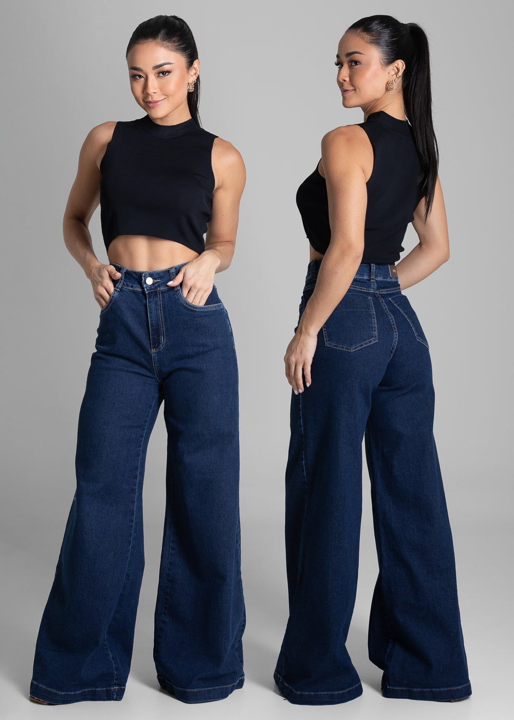 Calça Jeans Sawary Super Wide Leg - 281958 AZUL