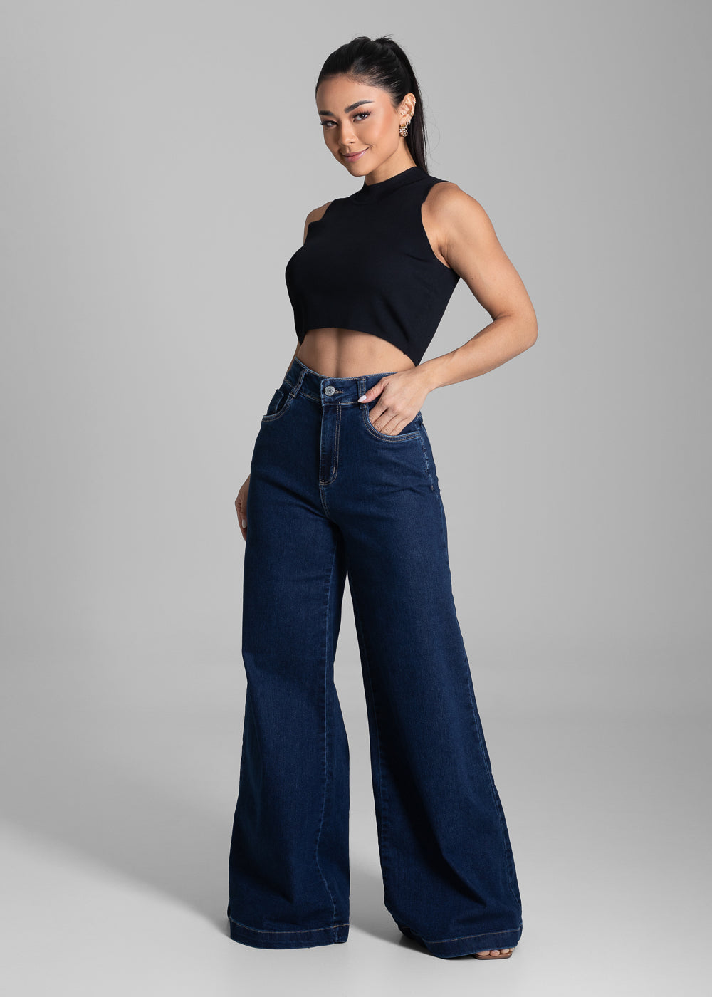 Calça Jeans Sawary Super Wide Leg - 281958 AZUL