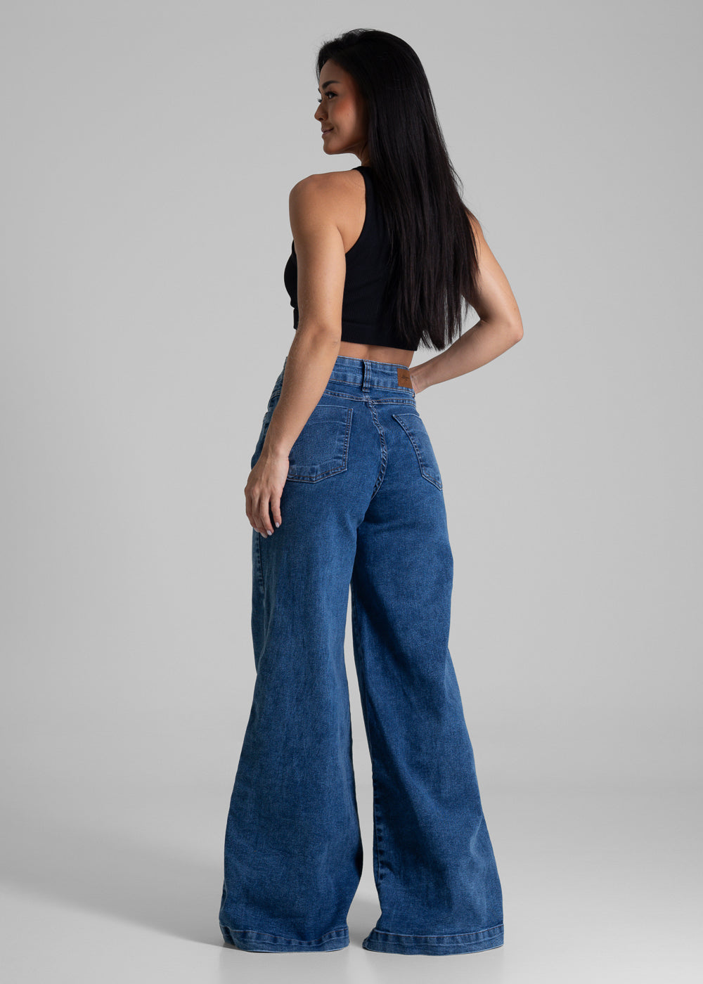 Calça Jeans Sawary Super Wide Leg - 281960 AZUL