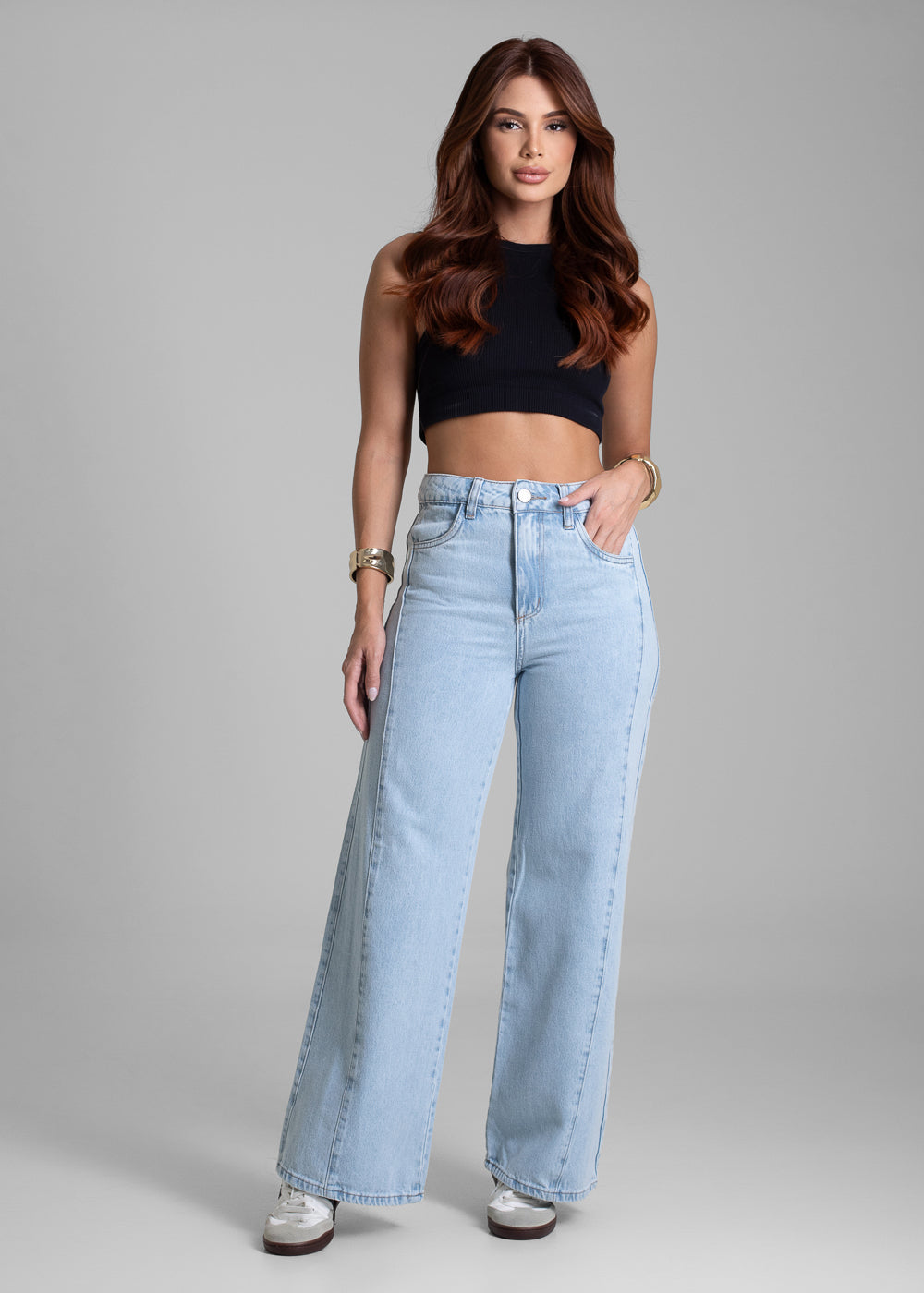 Calça Jeans Sawary Wide Leg Petit - 281972 AZUL