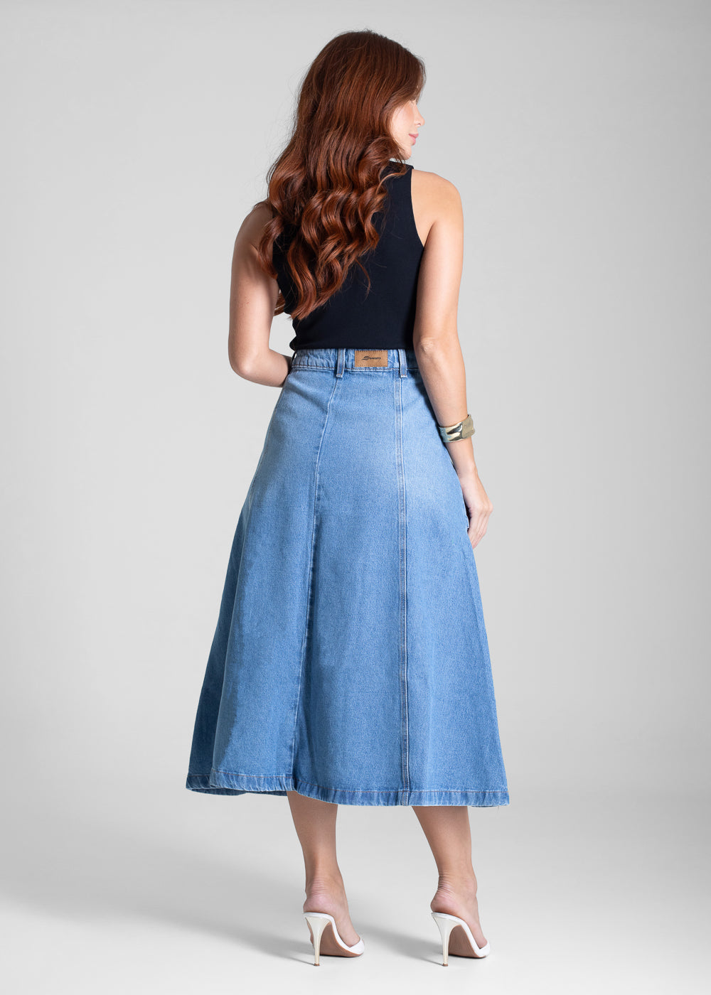 Saia Jeans Sawary Midi - 281981 AZUL