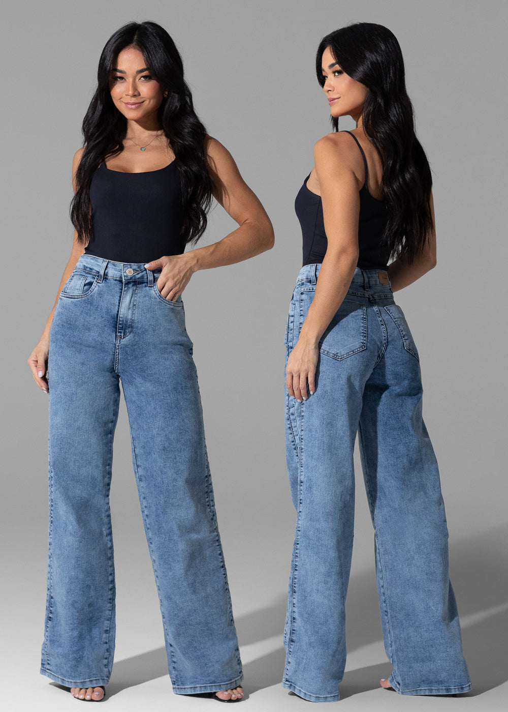 Calça Jeans Sawary Wide Leg - 281982 AZUL