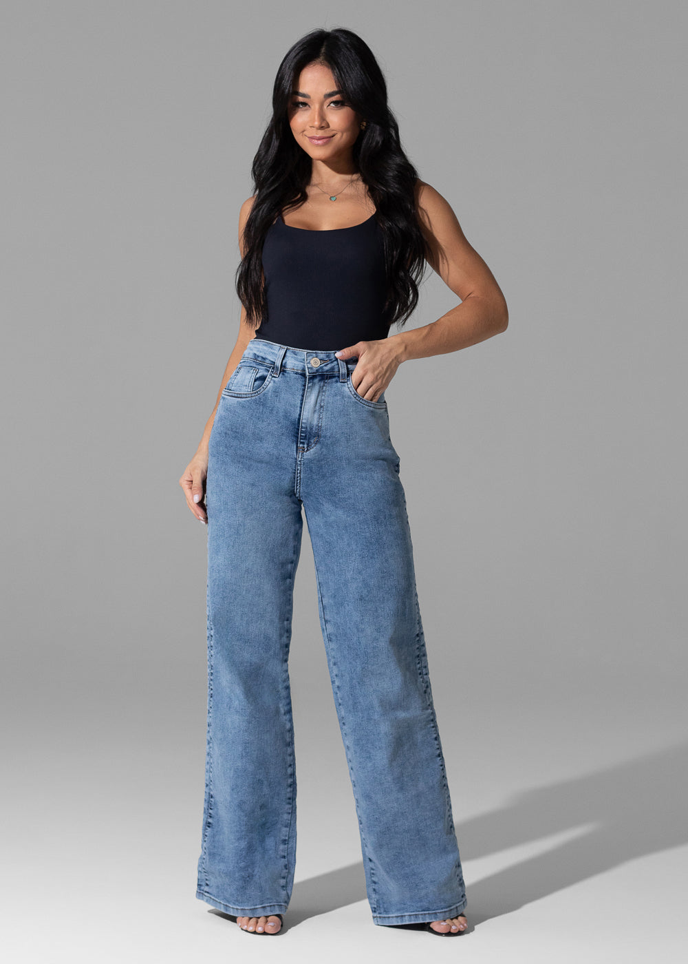 Calça Jeans Sawary Wide Leg - 281982 AZUL