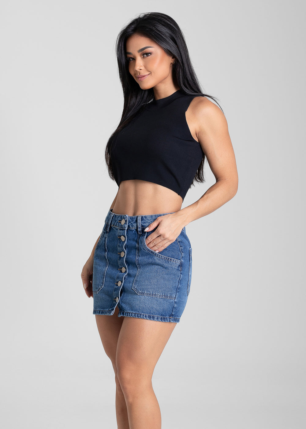 Saia Jeans Sawary - 281988 AZUL