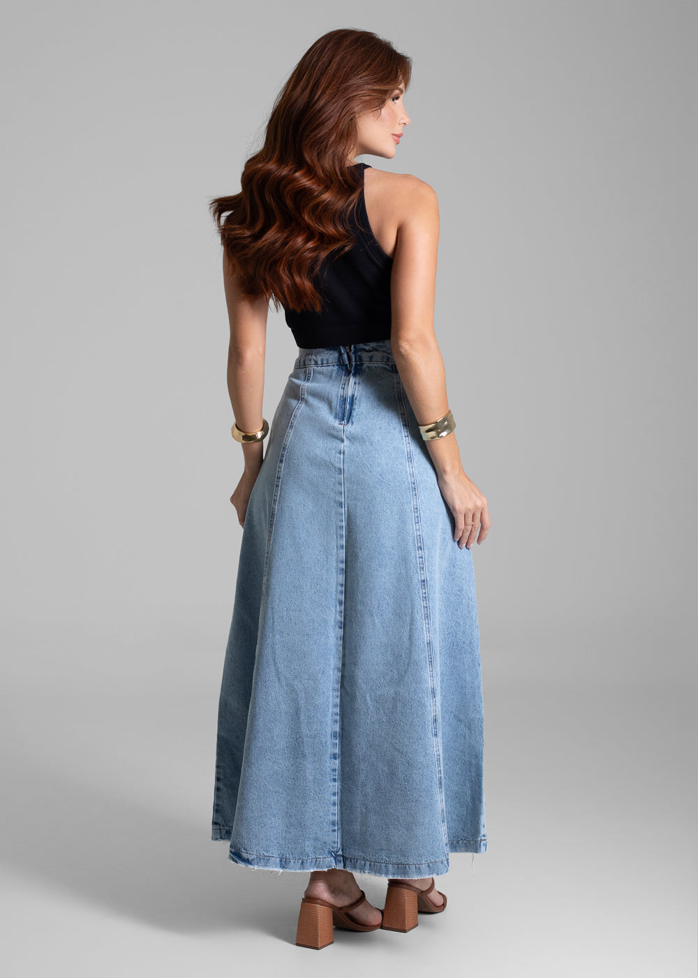 Saia Jeans Sawary Midi - 281999 AZUL