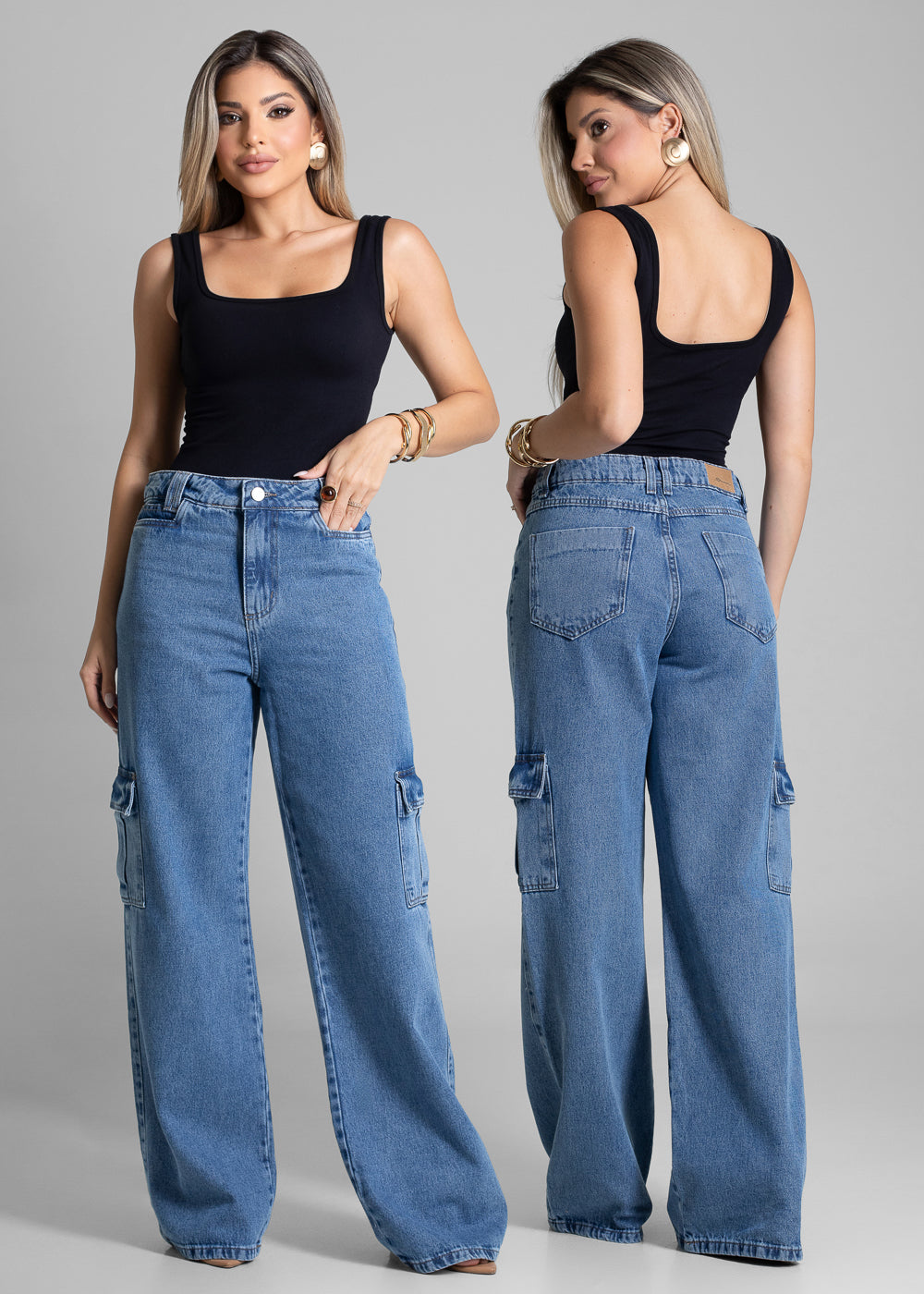 Calça Jeans Sawary Wide Leg - 282002 AZUL