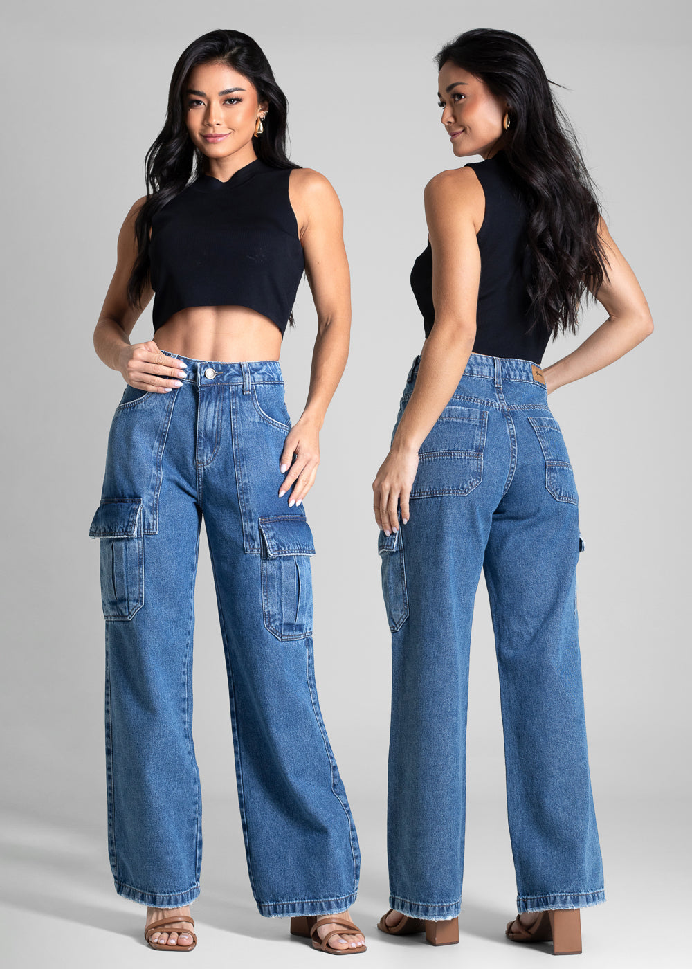 Calça Jeans Sawary Wide Leg - 282010 AZUL