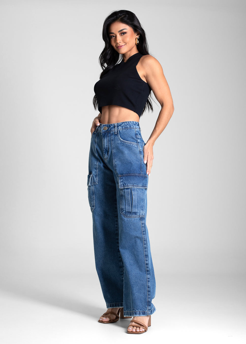 Calça Jeans Sawary Wide Leg - 282010 AZUL