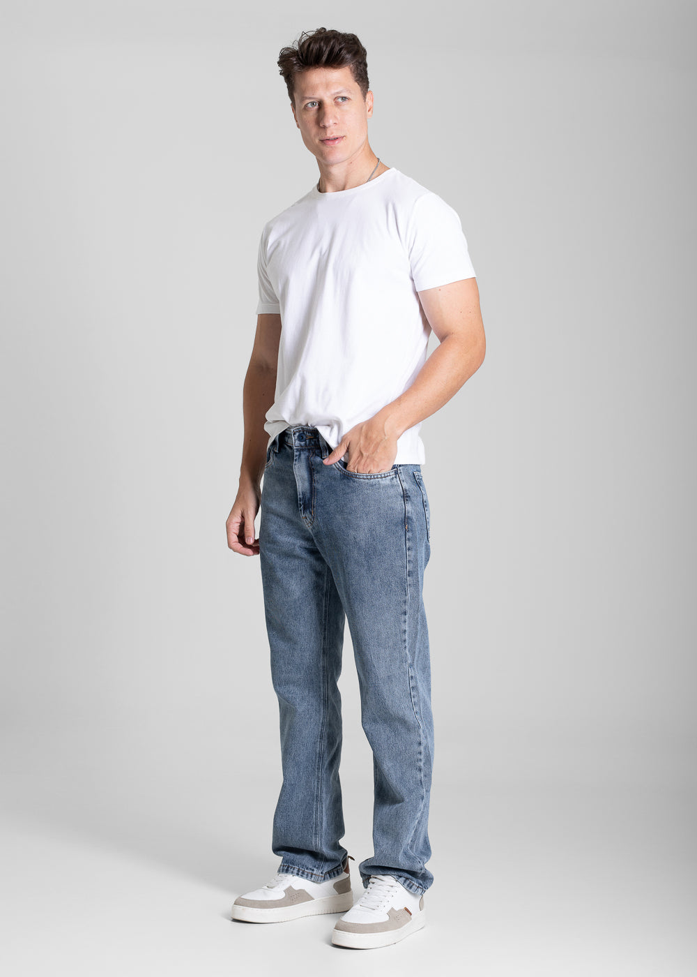 Calça Jeans Sawary Baggy - 282016 PRETO