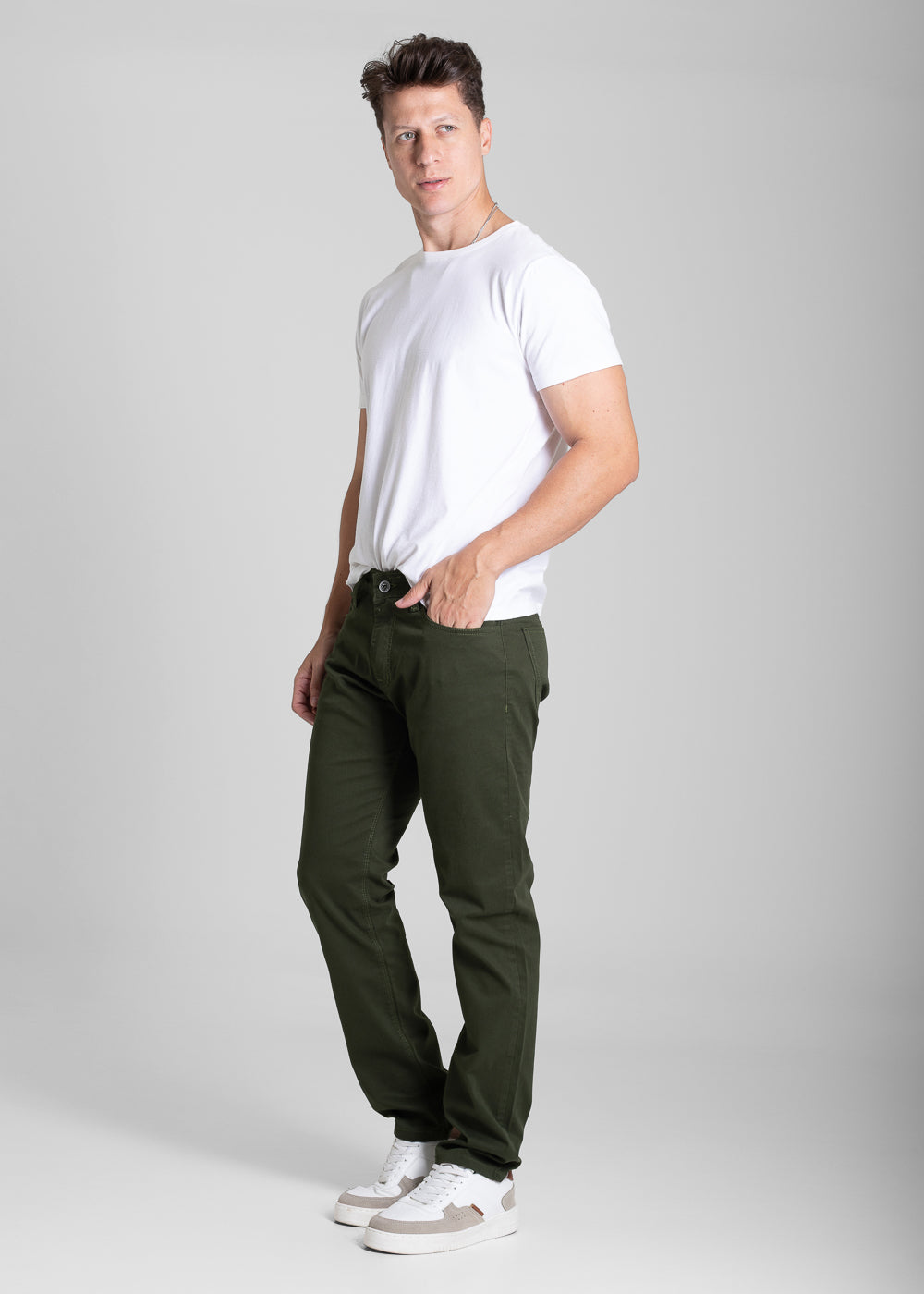 Calça Sarja Sawary Slim - 282019 VERDE