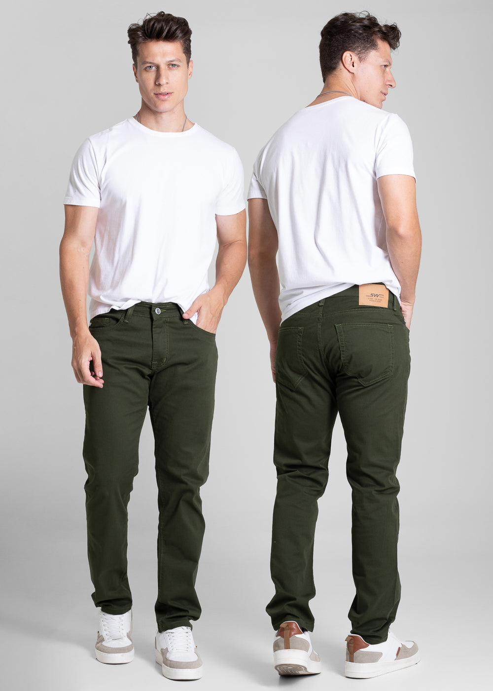 Calça Sarja Sawary Slim - 282019 VERDE