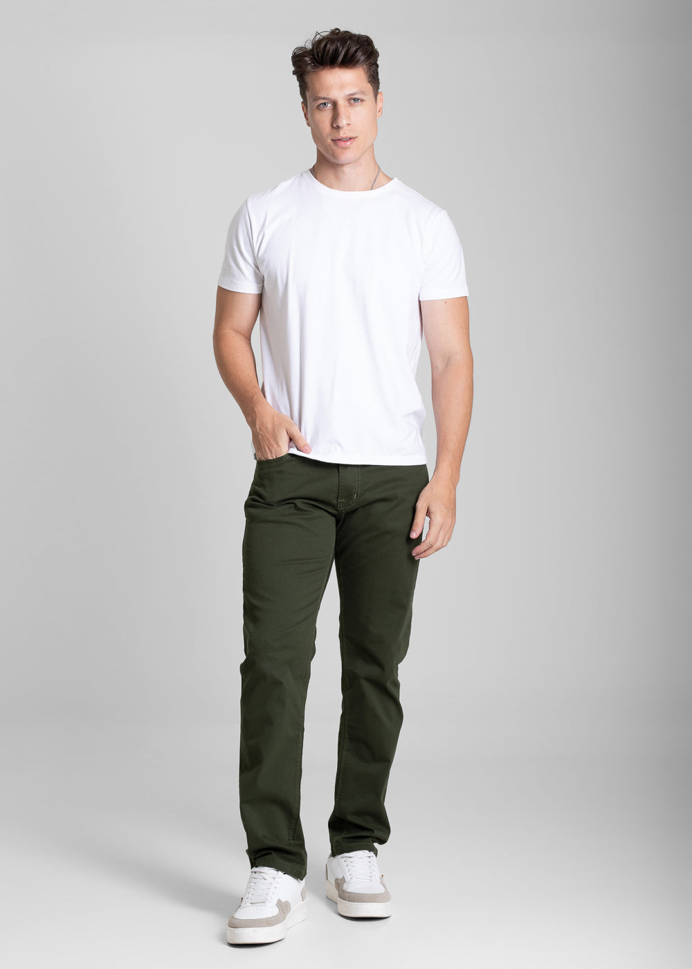 Calça Sarja Sawary Slim - 282019 VERDE