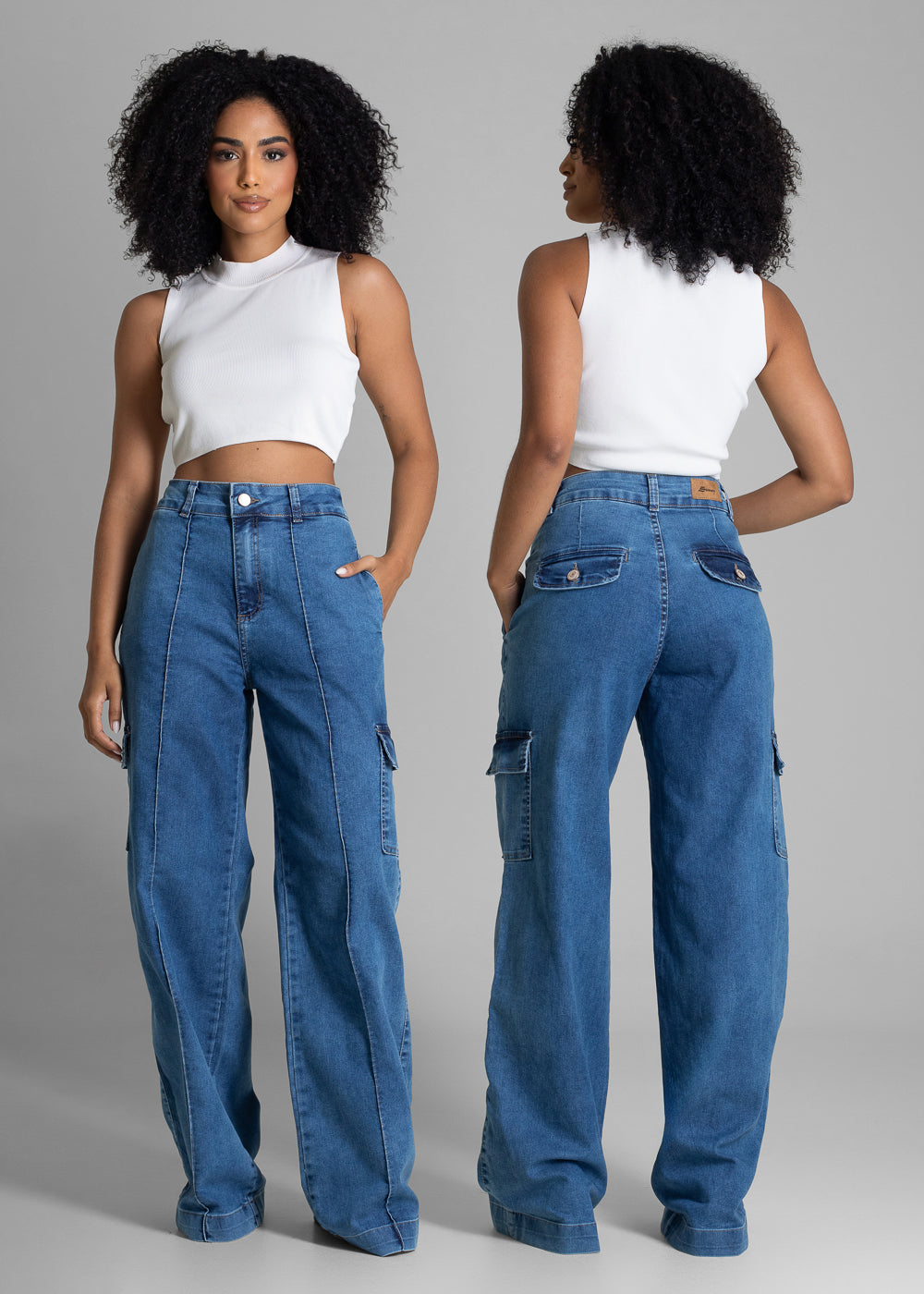 Calça Jeans Sawary Wide Leg - 282021 AZUL