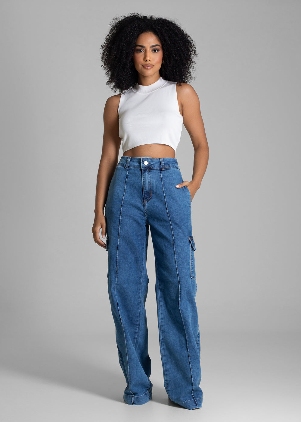 Calça Jeans Sawary Wide Leg - 282021 AZUL