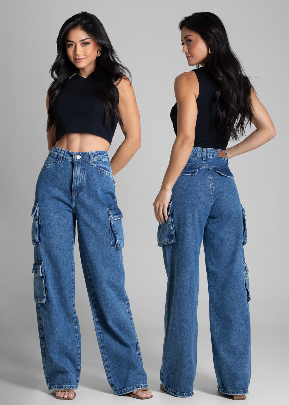 Calça Jeans Sawary Wide Leg - 282027 AZUL