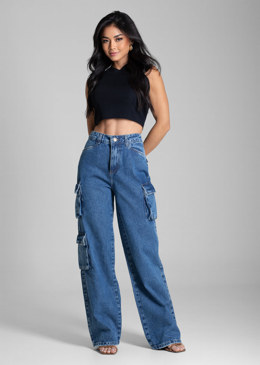Calça Jeans Sawary Wide Leg - 282027 AZUL