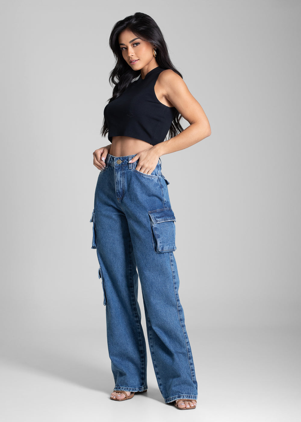 Calça Jeans Sawary Wide Leg - 282027 AZUL