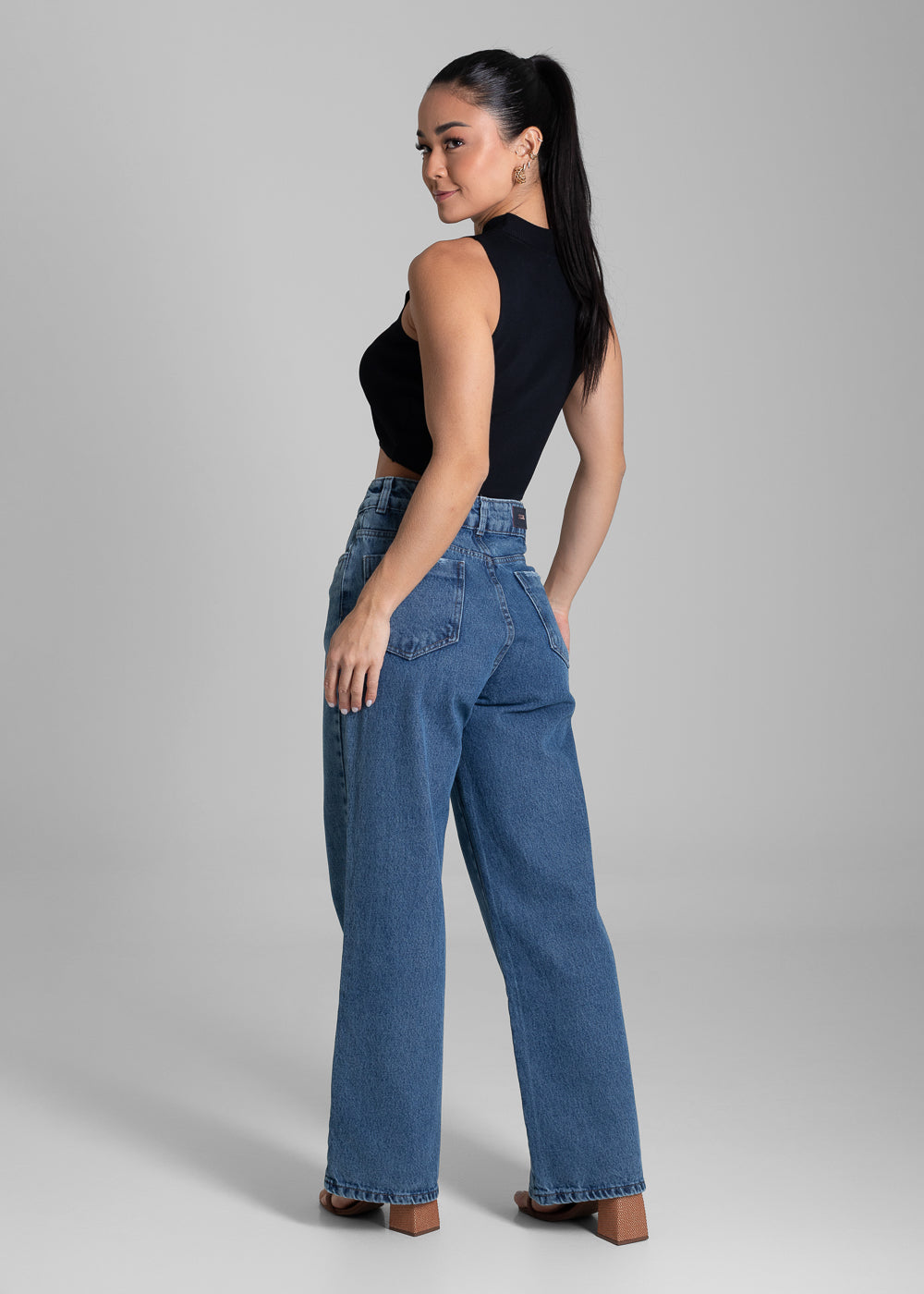 Calça Jeans Sawary Wide Leg Petit - 282028 AZUL