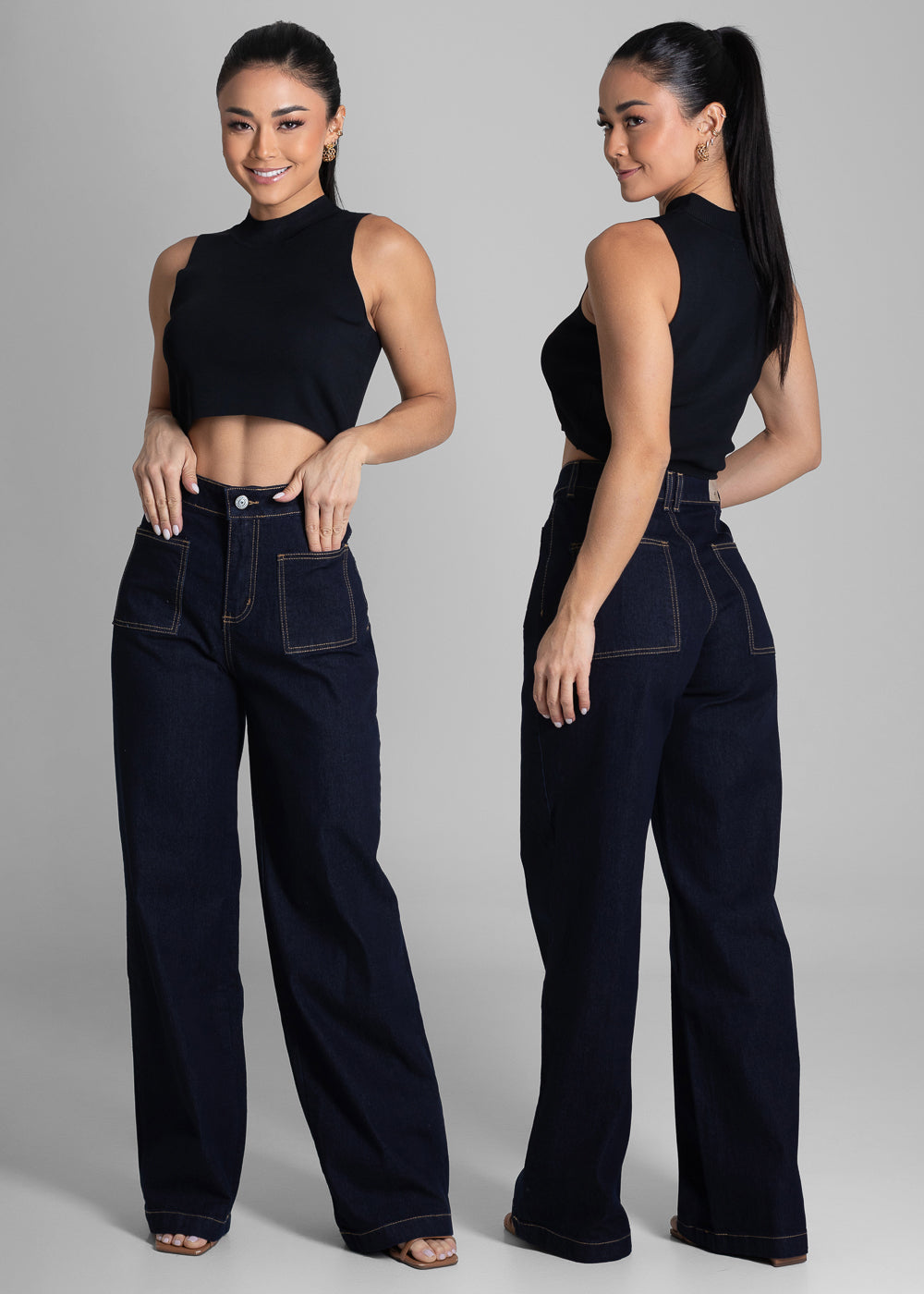 Calça Jeans Sawary Wide Leg - 282030 AZUL
