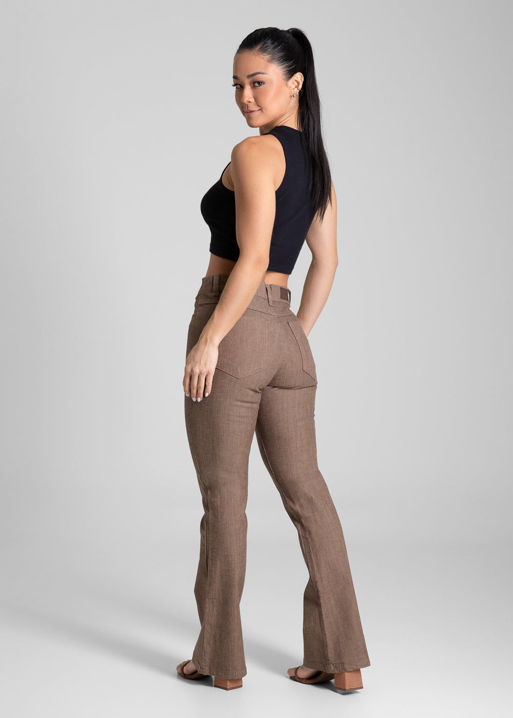 Calça Sarja Sawary Boot Cut - 282039 MARROM