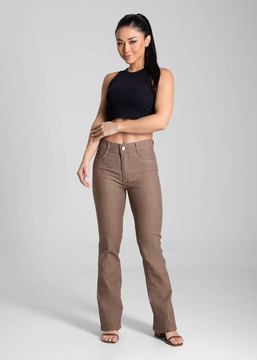 Calça Sarja Sawary Boot Cut - 282039 MARROM