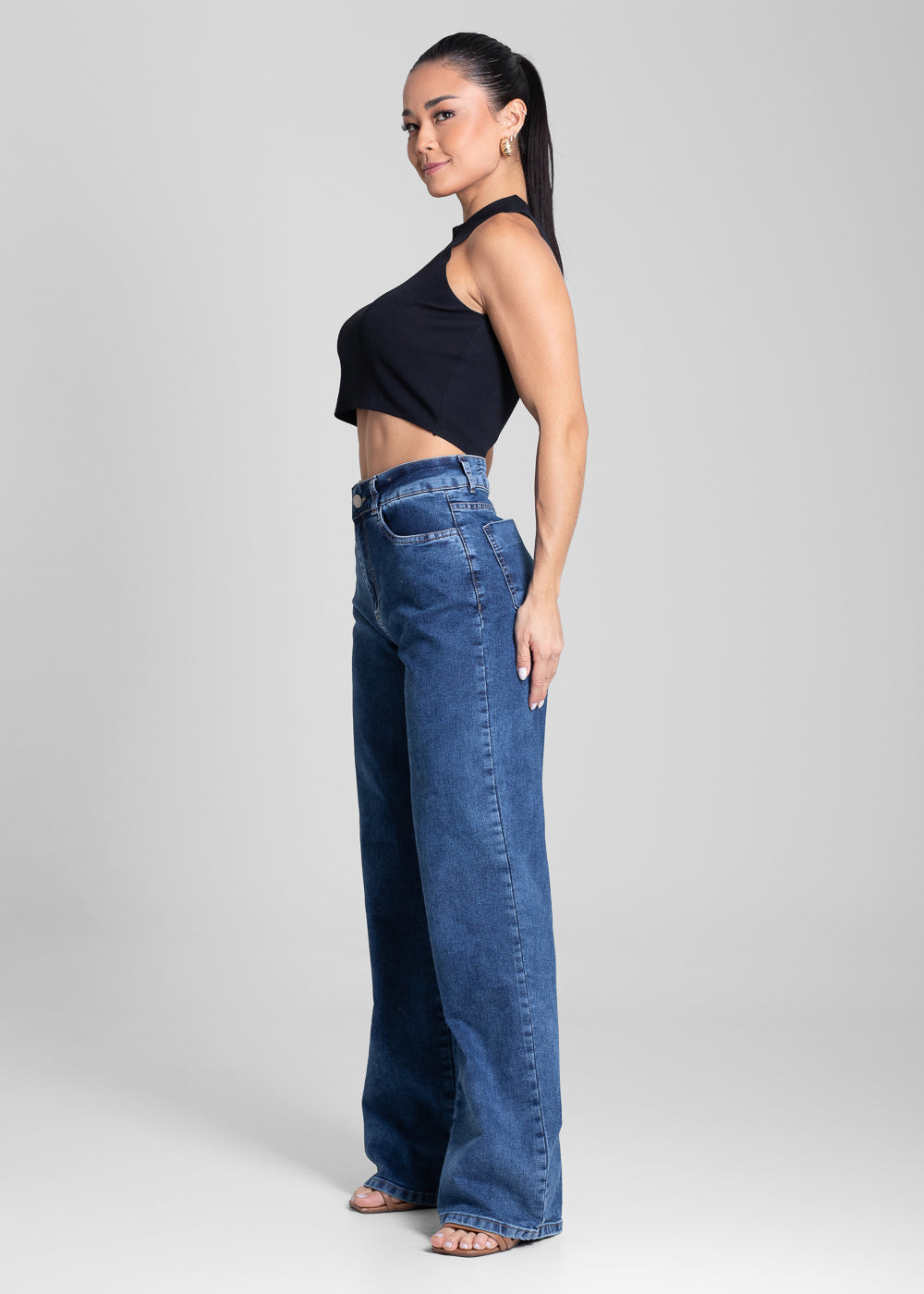 Calça Jeans Sawary Wide Leg - 282040 AZUL