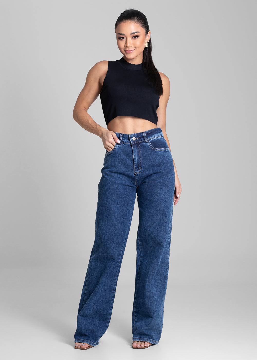 Calça Jeans Sawary Wide Leg - 282040 AZUL
