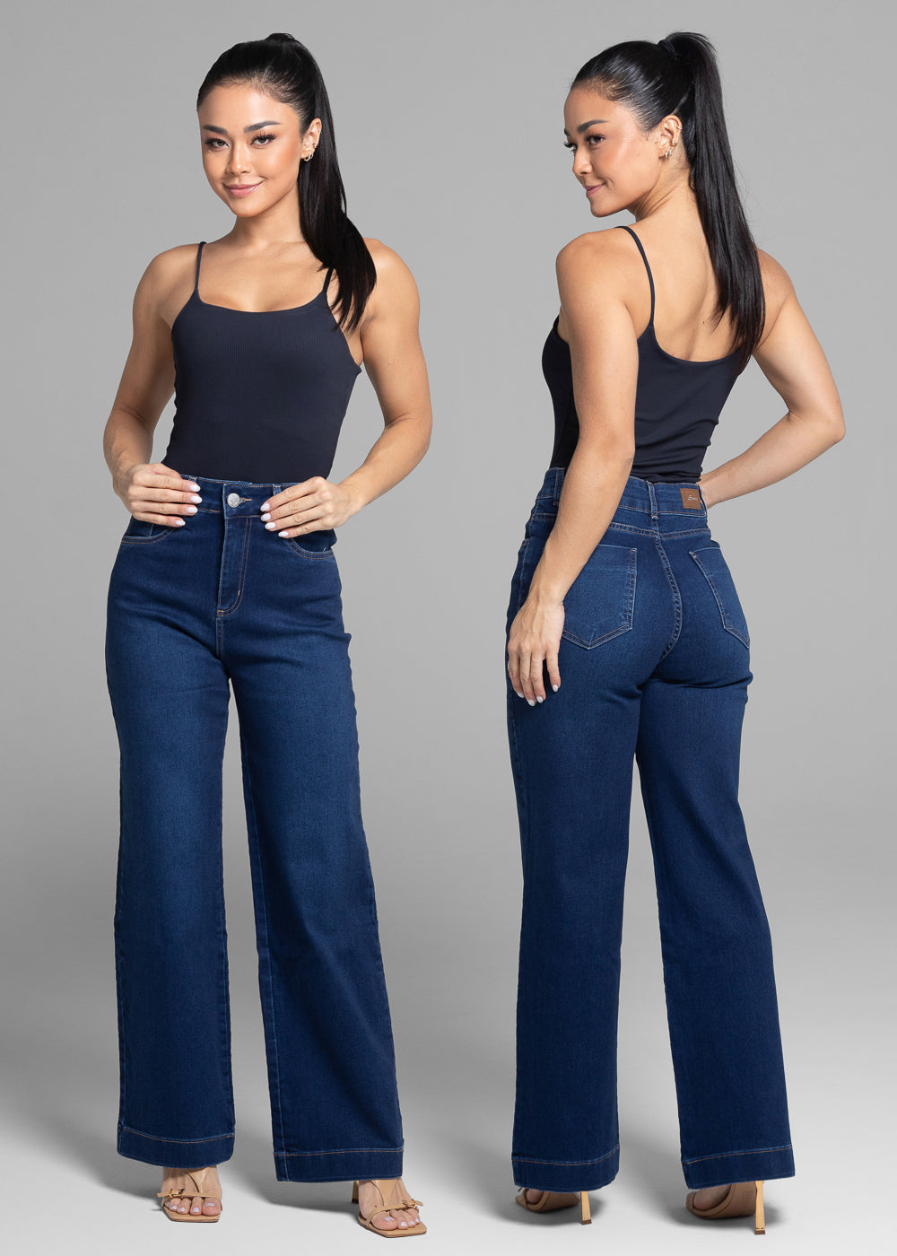 Calça Jeans Sawary Wide Leg Petit - 282060 AZUL
