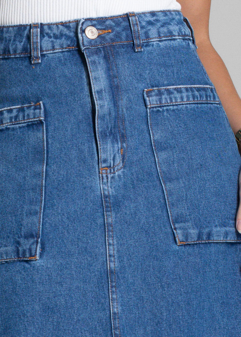 Saia Jeans Sawary Midi - 282062 AZUL