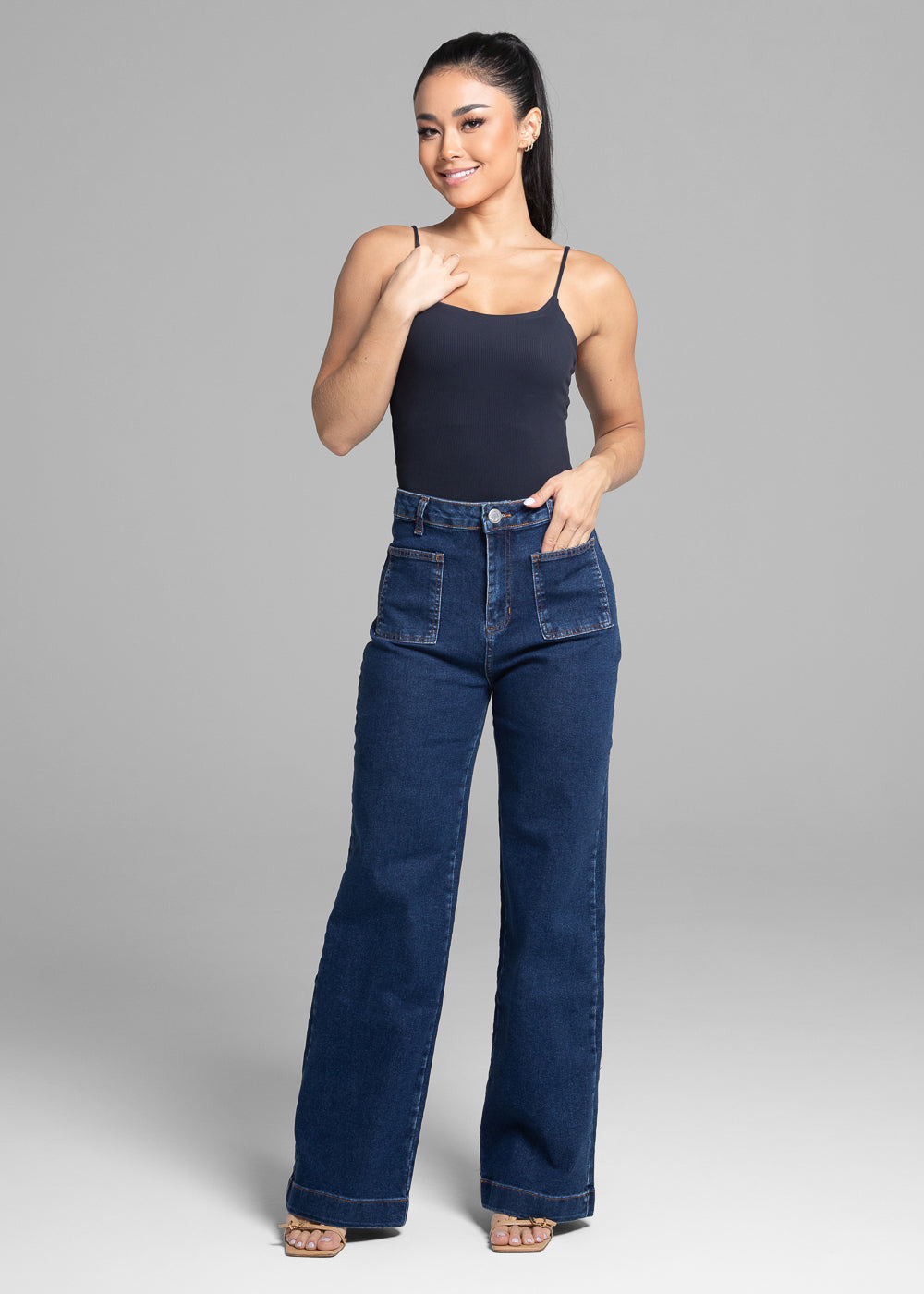 Calça Jeans Sawary Wide Leg - 282067 AZUL