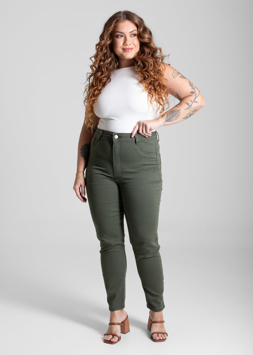 Calça Sarja Sawary Plus Size - 282071 VERDE