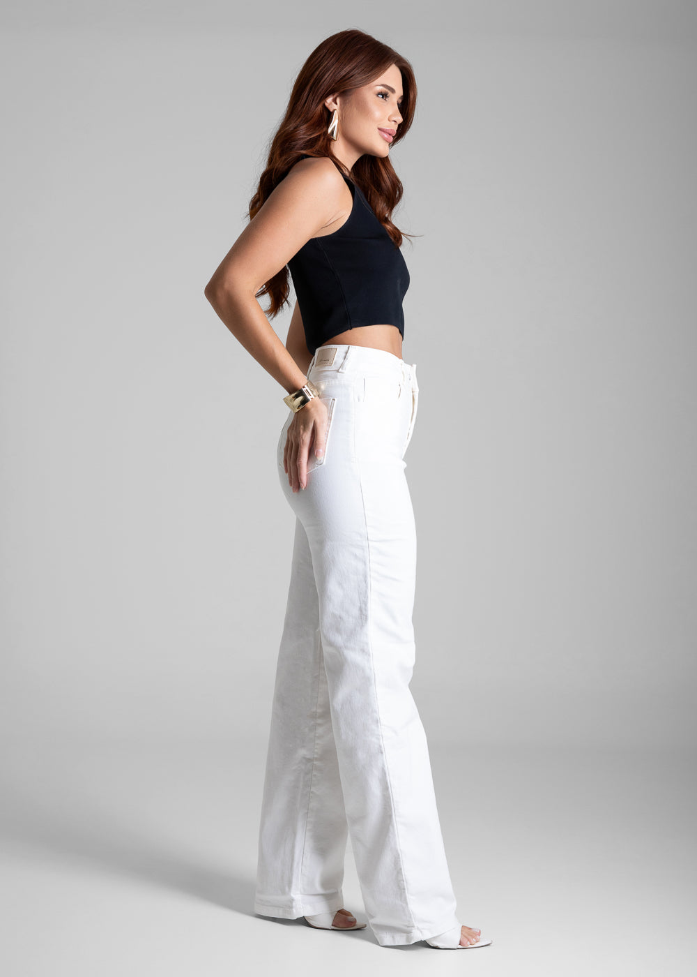 Calça Sarja Sawary Wide Leg - 282082 OFF WHITE