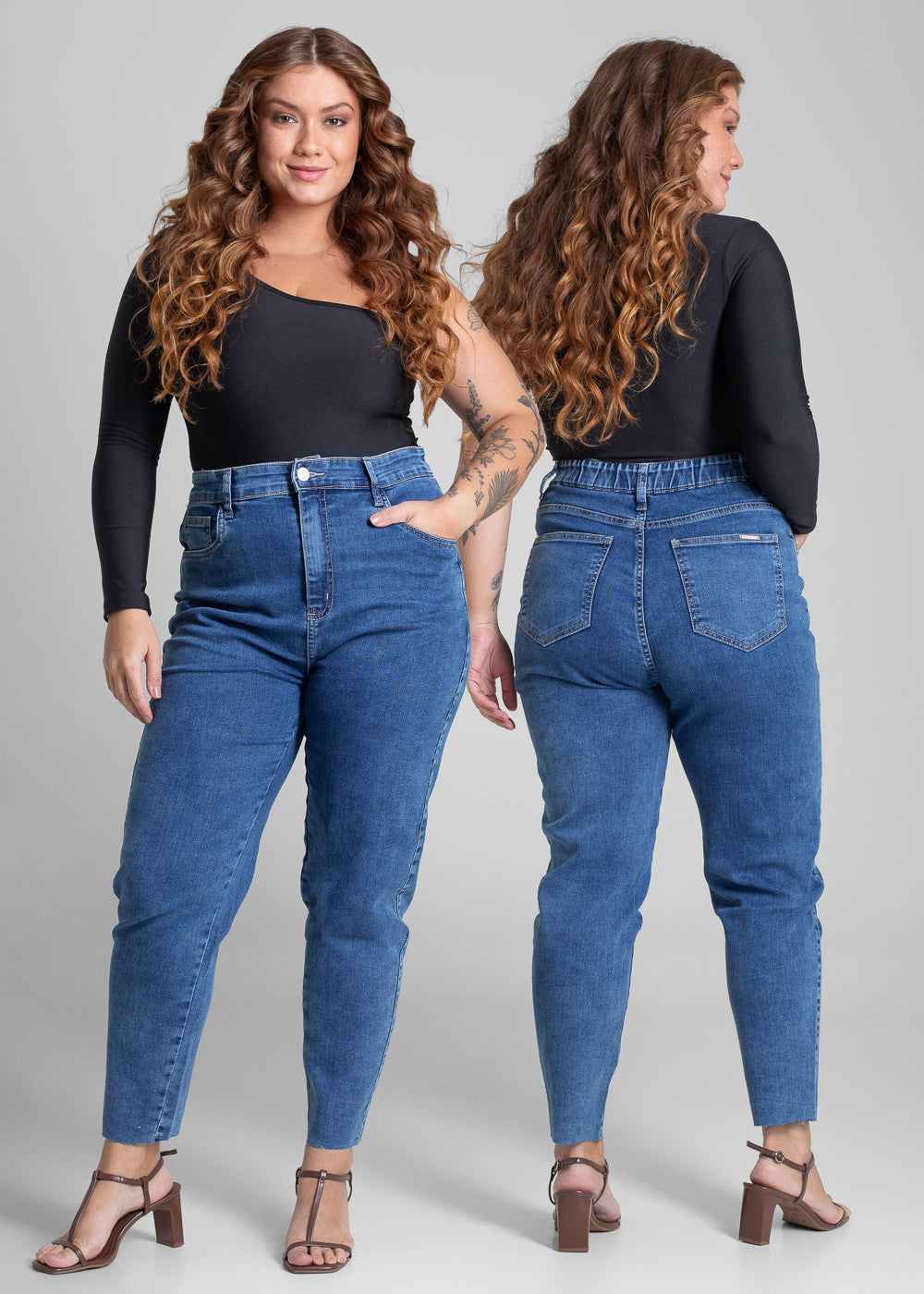 Calça Jeans Sawary Plus Size Mom - 282086 AZUL