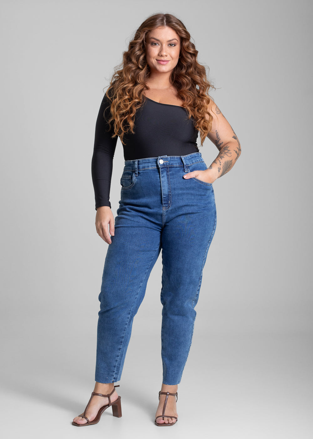 Calça Jeans Sawary Plus Size Mom - 282086 AZUL