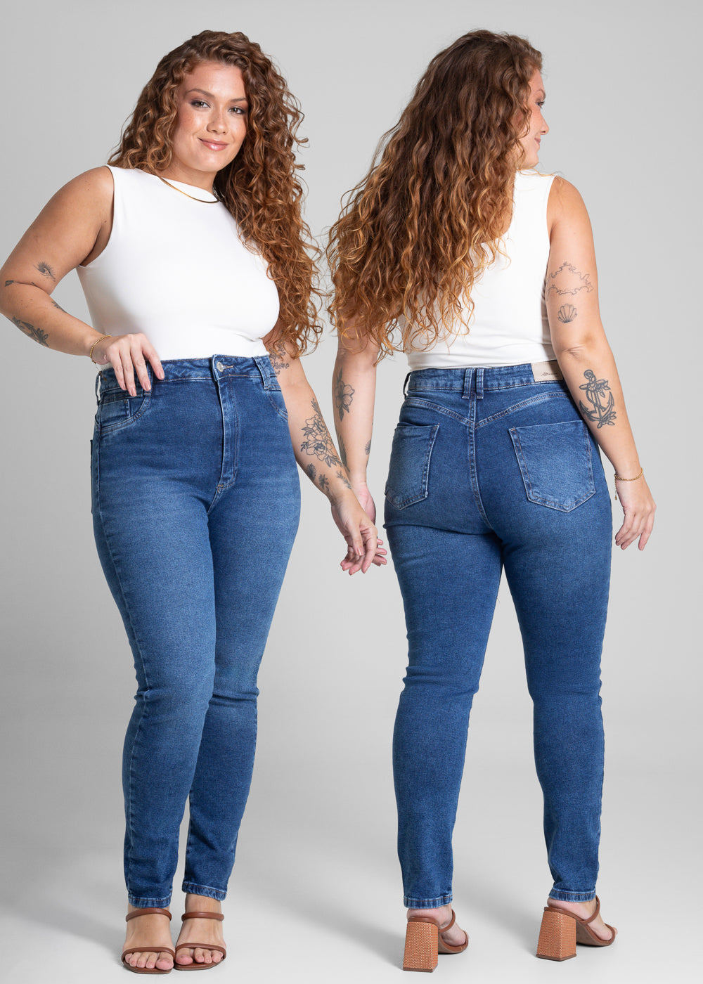 Calça Jeans Sawary Cigarrete Plus Size - 282087 AZUL