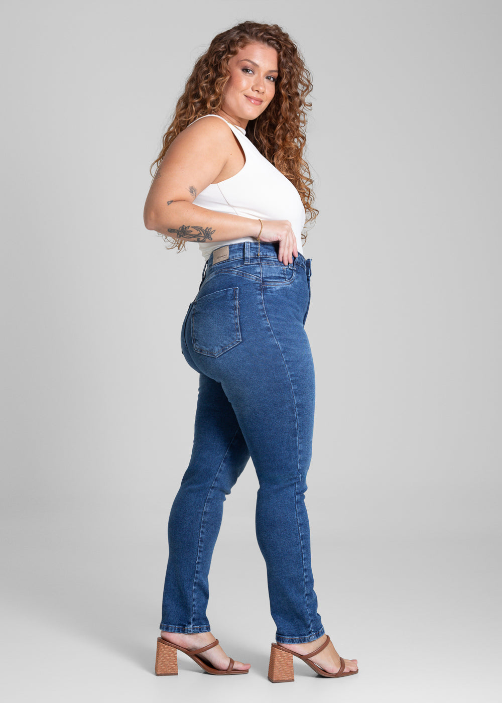 Calça Jeans Sawary Cigarrete Plus Size - 282087 AZUL