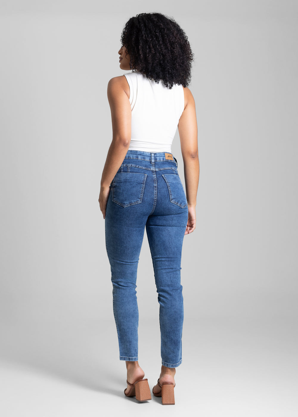 Calça Jeans Sawary Levanta Bumbum Brilho  - 282091 AZUL