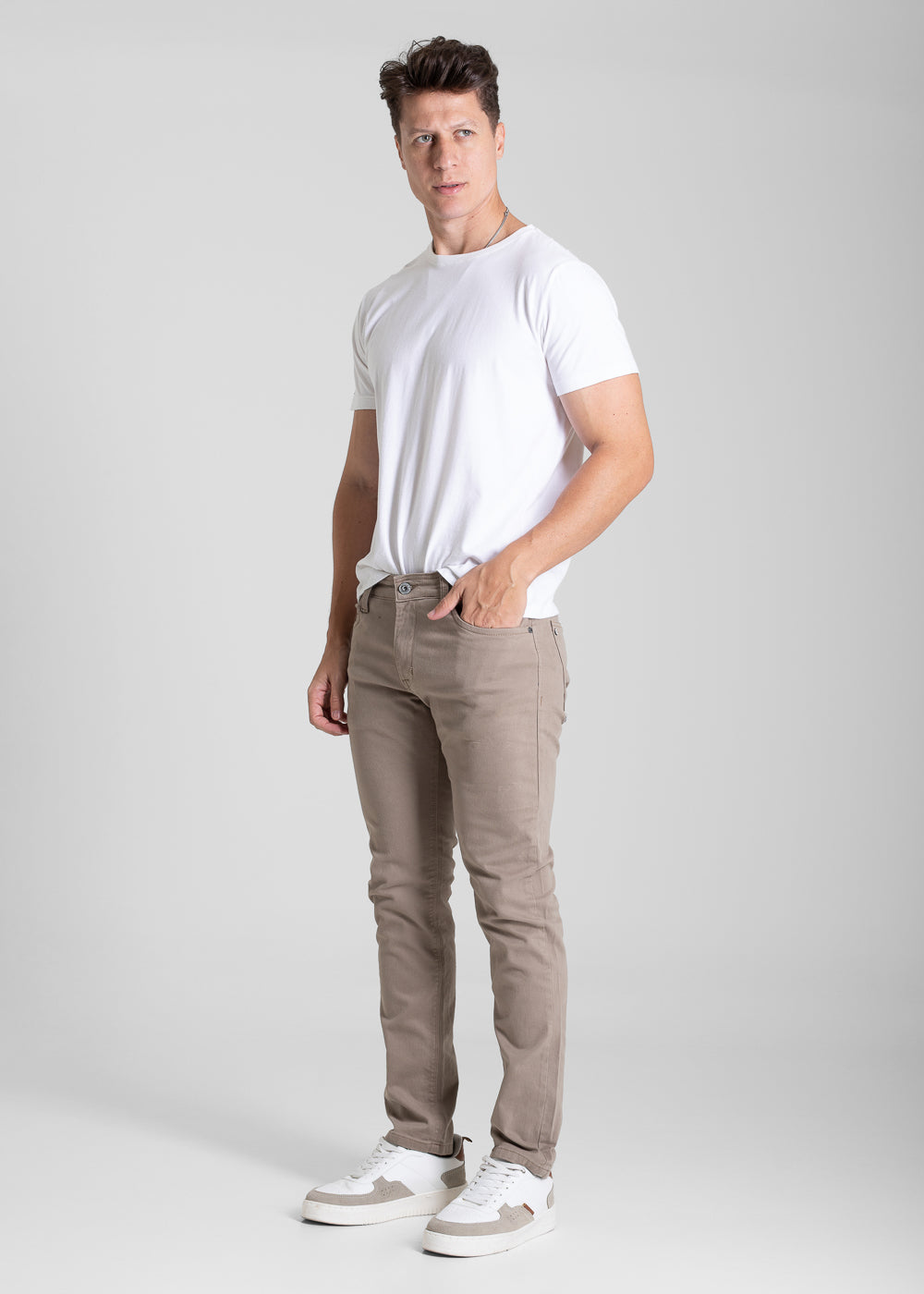 Calça Sarja Sawary Slim - 282097 BEGE