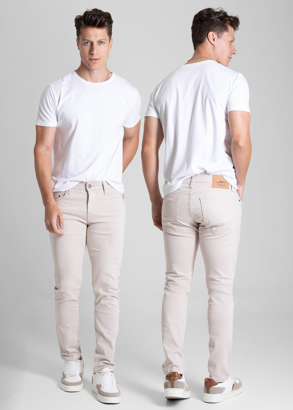 Calça Sarja Sawary Slim - 282098 BEGE