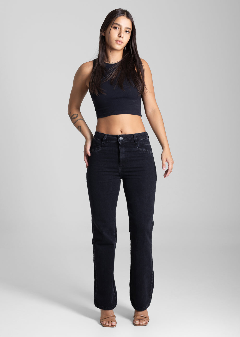 Calça Jeans Sawary Reta - 282114 PRETO