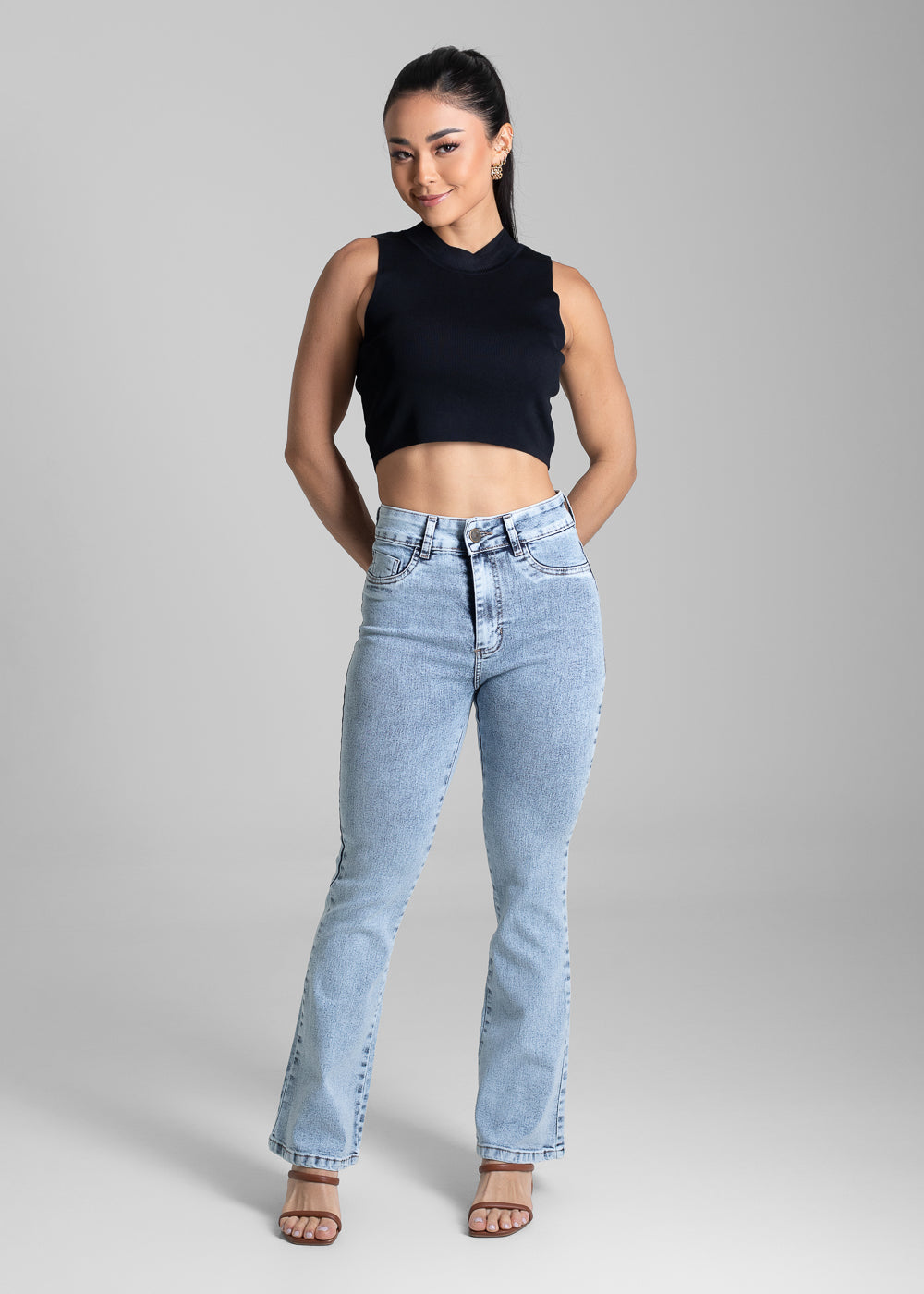 Calça Jeans Sawary Boot Cut Petit - 282119 AZUL