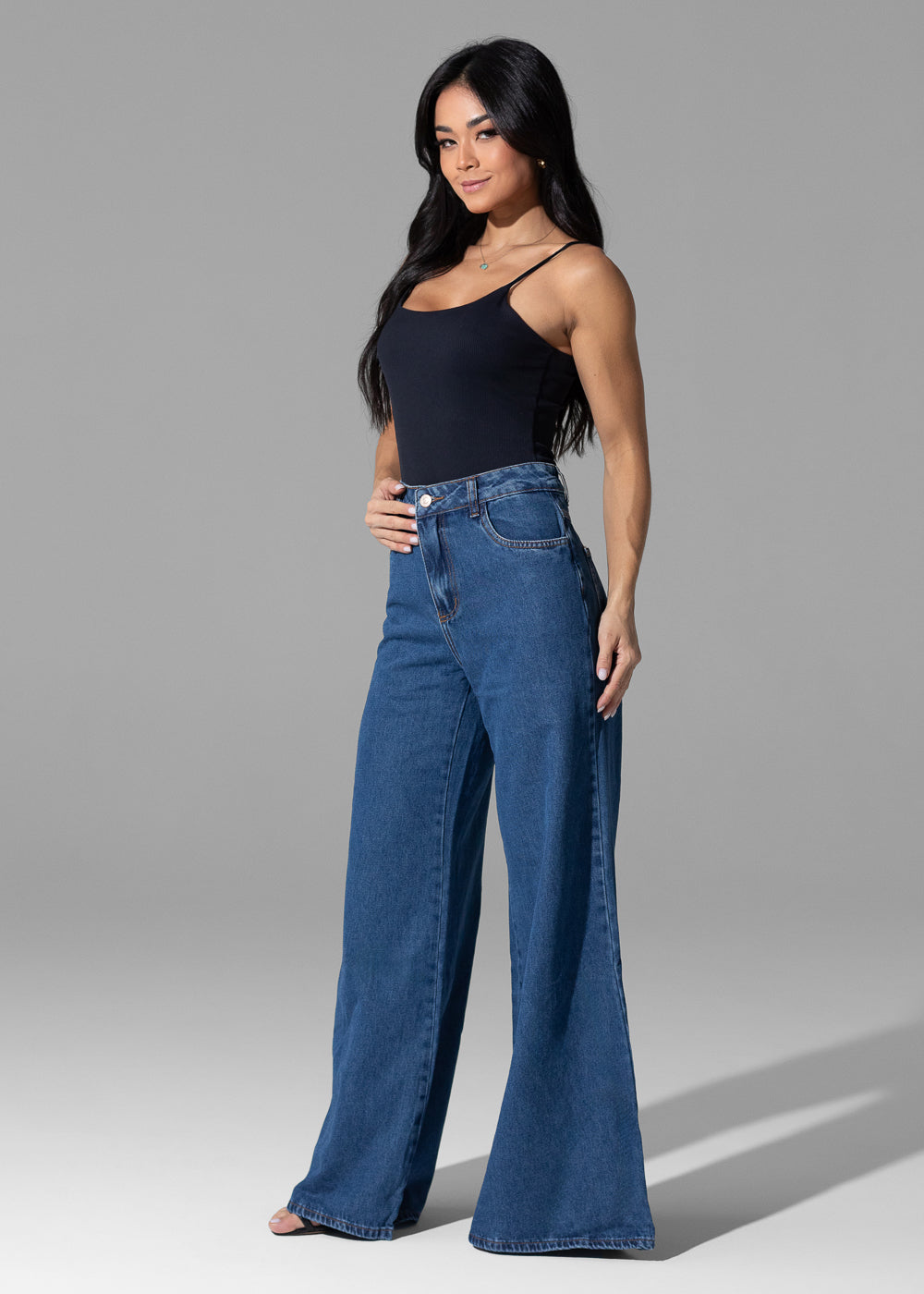 Calça Jeans Sawary Super Wide Leg - 282149 AZUL