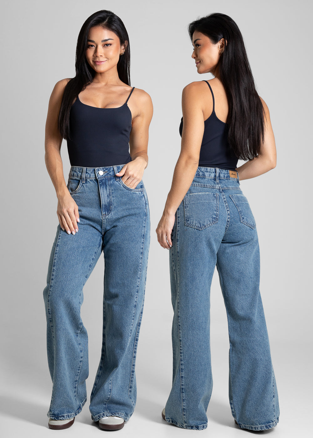 Calça Jeans Sawary Wide Leg Petit - 282191 AZUL