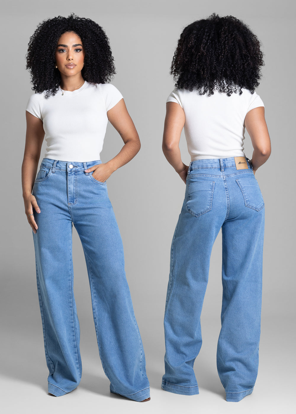 Calça Jeans Sawary Wide Leg - 282208 AZUL