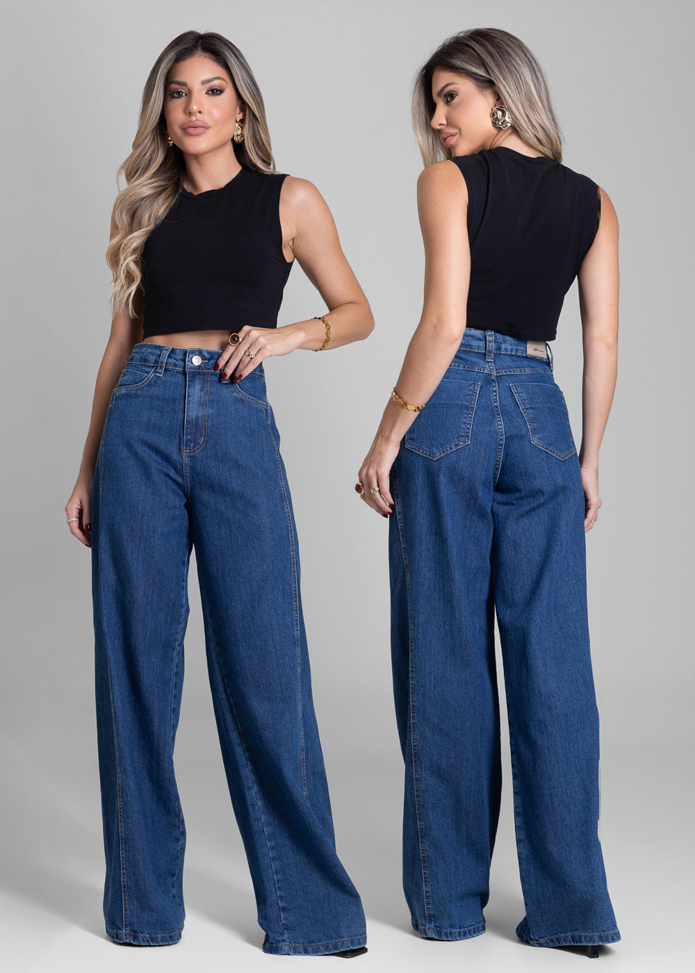 Calça Jeans Sawary Wide Leg - 282230 AZUL