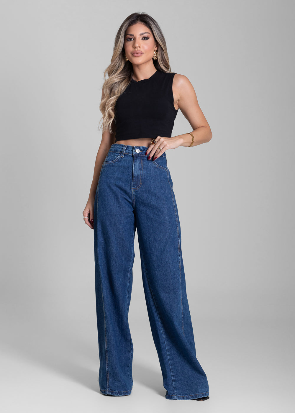 Calça Jeans Sawary Wide Leg - 282230 AZUL